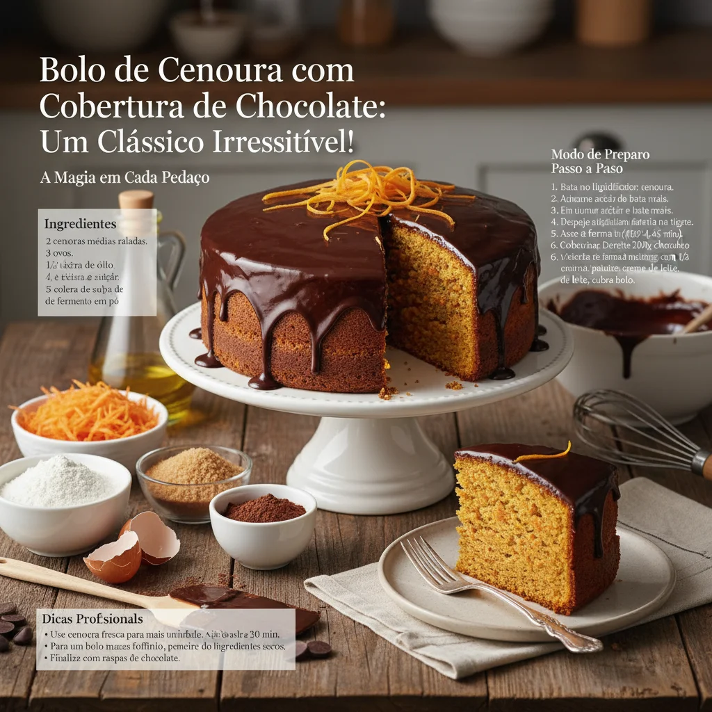 DOC_TITLE: Bolo de Cenoura com Cobertura de Chocolate: Uma Delícia para o Paladar e a Estética